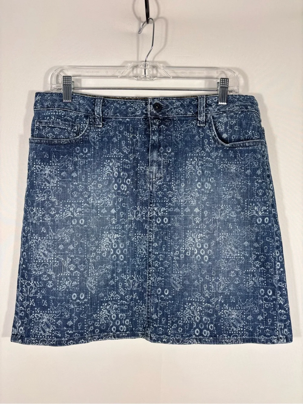 Tommy Hilfiger Denim Skirt Bandana Paisley Western Cowgirl Y2K Size 12
